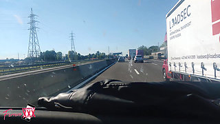 She Gets Horny on a Van Ride to the Airport with Two BBC