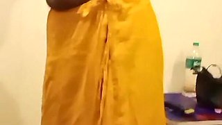 Exotic Cuckold Wife Teases Lover in Pink Bra Saree Navel Show in Hotel Bliss by Hotwifeplayx!
