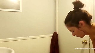 Busty Spanish Stepsister Spied In Bathroom