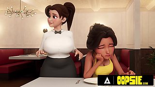 OOPSIE - Waitress Gets Facehole And Butt Packed With Jizz During Service! THREE DIMENSIONAL ANIMATION PORNOGRAPHY!