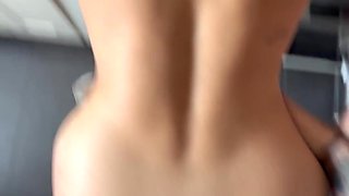 Fucking this blonde bitch all around the house from the kitchen to the bed