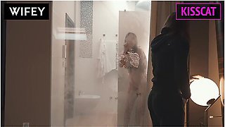 Birthday Gift For Cuck Husband: Hot Wifey Fucks Handyman In Hotel In Front Hubby Holds Hand And Hair