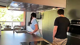korean maid got fucked in the kitchen pt1