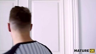 Mature4k. blondie mature has snatch filled with mans penis instead of paying