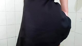 Indian Bhabhi Jossy Tries On A Dress And Tights To Go Out To A Hallowen Party