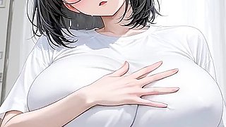 A Beautiful Woman With Huge Breasts And Glasses With Car Toon