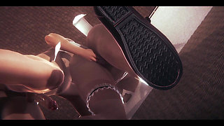 Hentai Uncensored - Monica Maid Is Thoroughly Searched Against the Wall - Anime Manga Japanese Asian Game Porn