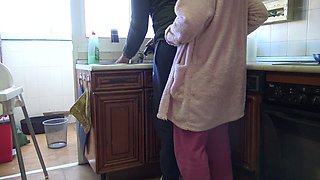 Stepson Fucks Stepmom Hard in the Kitchen