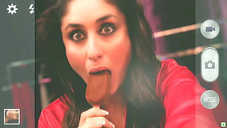 Kareena Kapoor  sucking ice cream