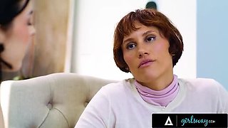 Lexi Luna Strap-On Fucks Bella Nova Almost Caught By Social Worker - Hot MILF Stepdaughter Sex