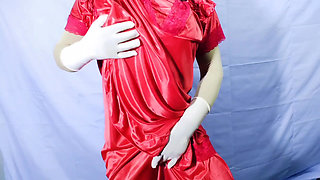 The village beautiful  woman is rejoicing.