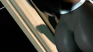 3D Big Boobs Slut Teasing the Big Old Dick to Fuck Her Big Ass