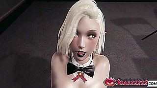 Girl Hentai, Anime Girl And Car Toon In Black Bunny Cosplay Elf 3d Hentai - Close-up Pov Big Tits Play, Ass Licking Rimjob, And Squirt With Anal Vibrator