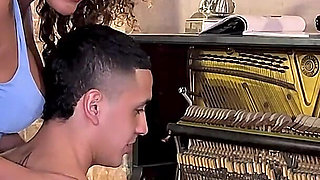 BBW Piano Teacher Takes off Her Student's Condom - Max Betancur & Carla Morelli
