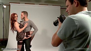 Wifey makes hotwife gargle cameraman (Tia Bella, Teddy Hudson, Bella Rossi)