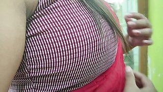 Vaishnavy Half Saree Hot Navel Lick Romance with Sharun Raj, Mallu Couple Hot Half Saree Removal Romance with Navel Lick Love