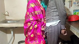Desi Indian Stepmom Annuakhil Sucks Big Cock Rough Doggy Style Fucking in Kitchen
