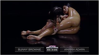 Lesbian Oil Competitive Sexfight Amirah Adara Vs Bunny Brownie - Hardcore Lezdom Mature On Thai Teen