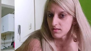 Nasty blonde girl solo pussy toying and masturbation fun