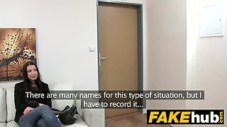 Innocent sexy brunette loves sucking and riding cock