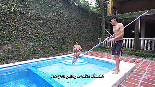 Curvy 18yo Latina Virgin Pool Lesson Turns Into Taboo Facial Fuck-fest