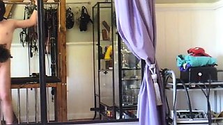 CFNM femdom busty brunettes jerk cock of his submissive