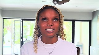 African blonde ebony model on casting