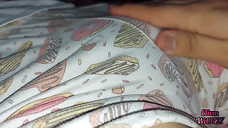 Step sister spreads her legs to caress her pussy