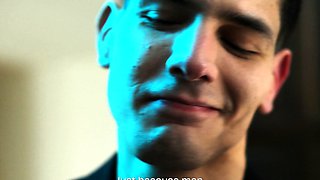 Muscled top fucks twink on the stairs