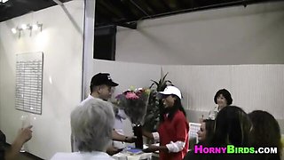 Awesome party sex play with Raine Devant and hot girlfriends