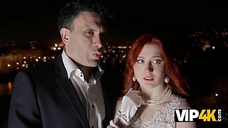 Vip4k. a naughty redheaded bride filmed a homemade porno vid with her spouse right after the wedding