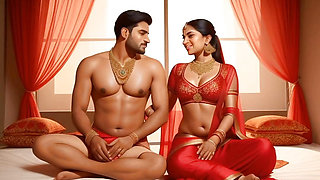Boy behind Indian sex scene shakes his cock in front of girls
