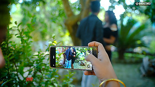 Desi Indian Boy friend & Girl friend Outdoor sex turns into A Hardcore Threesome with a Stranger Guy ( Hindi Audio )