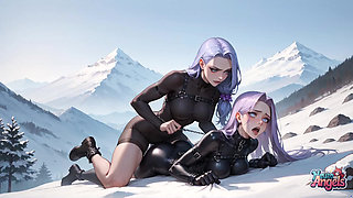 Snow Queen's Milk Spray Orgasm in Alpine Peaks