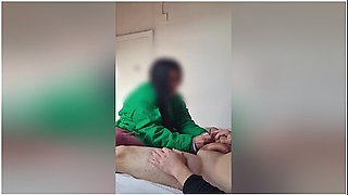 Mexican Beautician Works From Home With Naked And Satisfied Client