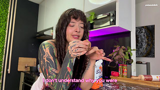 A Hairy Giantess Mocks Your Little Cock and Swallows You