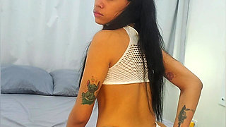 Cute Young Woman in White Lingerie Plays with Her Pussy and Flirts with Her Lovense for the First Time