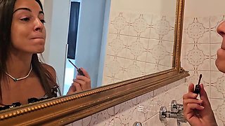 BEHIND-THE-SCENES, Maya and Luca Venture with Trans Kendall. Total vid on my Crimson Page.