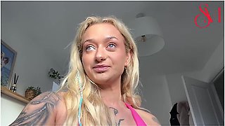 Filthy Brit Entertains Her Neighbour Fingering Pussy Through Window While Wife Is Out! - Sophia Mayy