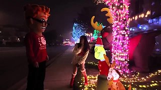 Lulu Chu's Small Tits Jingle All The Way While Riding Big