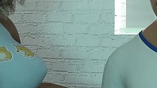 Sexbot Steph Route #1 Animated Porn Gameplay - Mixed Race Hottie Jerks off Nerd