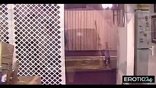 Daddy watches teen daughter spread her shaved pussy in HD