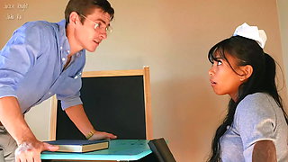 Cute Asian Schoolgirl Sucks Teacher's Cock