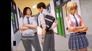 Waifu Academy uncensored adventure with an inexperienced pigtail schoolgirl