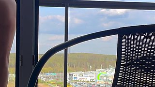 Balcony Wide Open - Solo Masturbation