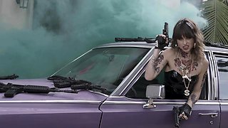 Interracial blowjob for brunette sucking big black cock