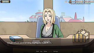 Naruto: Kunoichi Trainer - Blonde MILF Tsunade with Big Boobs Face Fuck Deepthroat, Pussy Sex and Hot Anal Fucking with Creampie