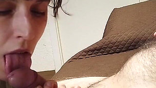 Tongue Job and Cock Bursting Milk