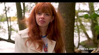 Hot Redhead Jessie Fingers Her Shaved Pussy - Intense Solo Masturbation