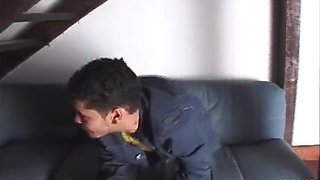 Horny Guy Pumps His Brazilian Girl With Tight Pussy On The Stairs
